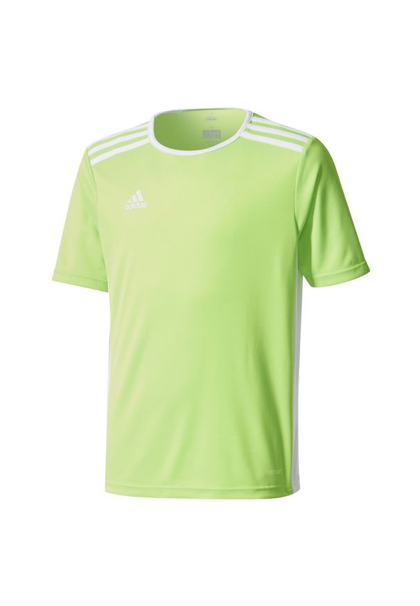 Adidas - Koszulka piłkarska dla dzieci adidas Entrada 18 Jr CE9755. Materiał: materiał, poliester, skóra. Długość rękawa: krótki rękaw. Technologia: ClimaLite (Adidas). Długość: krótkie. Sport: piłka nożna