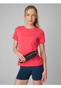 4f - 4F Koszulka treningowa regular szybkoschnąca damska - czerwona XL. Kolor: różowy. Sport: fitness #1