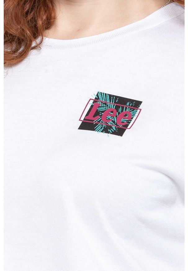 Lee - LEE RELAXED FIT TEE DAMSKI T-SHIRT KOSZULKA LOGO BRIGHT WHITE L40CBWLJ 112108494
