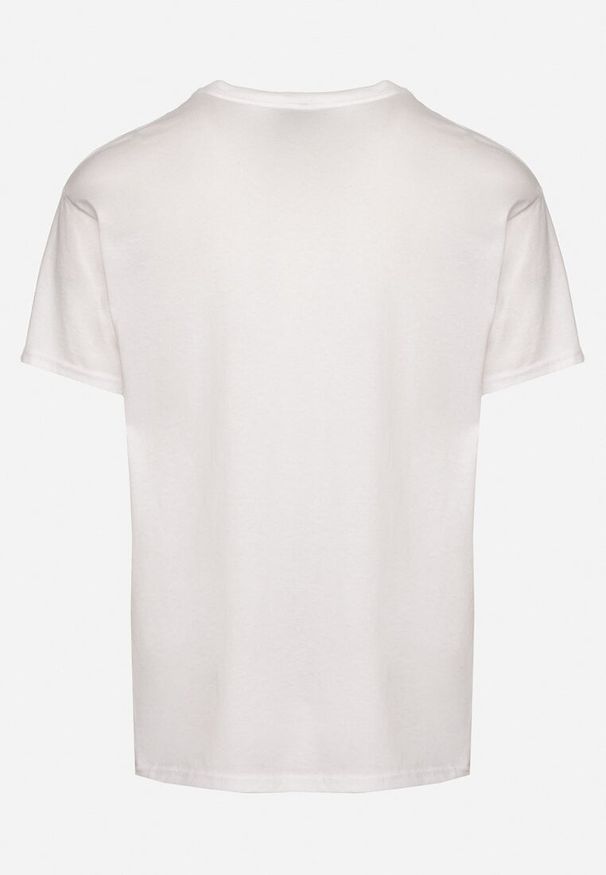 Born2be - Biała Bawełniana Koszulka T-shirt Basic z Dekoltem w Serek Malvinea. Okazja: na spotkanie biznesowe, do pracy, na co dzień. Typ kołnierza: dekolt w serek. Kolor: biały. Materiał: bawełna. Styl: biznesowy, casual, elegancki