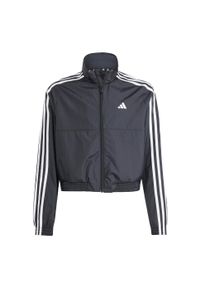 Adidas - Bluza z kapturem Train Essentials Full-Zip Kids. Typ kołnierza: kaptur. Kolor: czarny, biały, wielokolorowy. Materiał: materiał