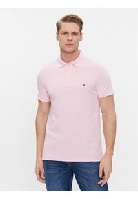 TOMMY HILFIGER - Tommy Hilfiger Polo 1985 MW0MW17771 Różowy Slim Fit. Typ kołnierza: polo. Kolor: różowy. Materiał: bawełna #1