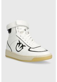 Pinko sneakersy Lorena Basket Hi kolor biały. Nosek buta: okrągły. Zapięcie: rzepy. Kolor: biały. Materiał: skóra, guma. Obcas: na obcasie. Wysokość obcasa: niski #2