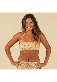OLAIAN - Góra kostiumu kąpielowego surfingowego damska Olaian Laura Vintage. Kolor: zielony. Materiał: materiał, poliester, elastan
