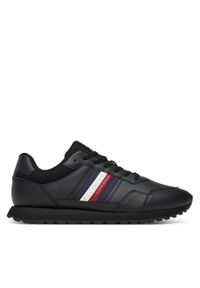 TOMMY HILFIGER - Tommy Hilfiger Sneakersy New Runner Eva Stripes FM0FM05637 Czarny. Kolor: czarny. Materiał: skóra