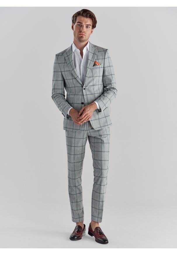 Pako Lorente - PAKO LORENTE – Szare spodnie garniturowe P22SF-6G-010-S-S. Kolor: szary. Materiał: poliester, wiskoza, elastan