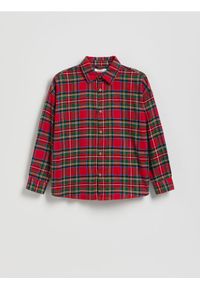 Reserved - Bawełniana koszula w kratę - czerwony. Kolor: czerwony. Materiał: bawełna #1