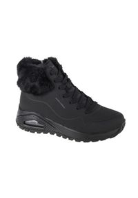 skechers - Skechers Botki 167274/BBK Czarny. Kolor: czarny. Materiał: skóra #1