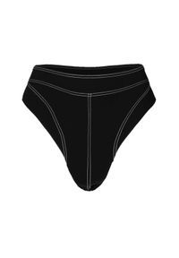 NOIRE SWIMWEAR - Czarny dół od bikini z wysokim stanem Corset Lines. Stan: podwyższony. Kolor: czarny. Materiał: tkanina #4