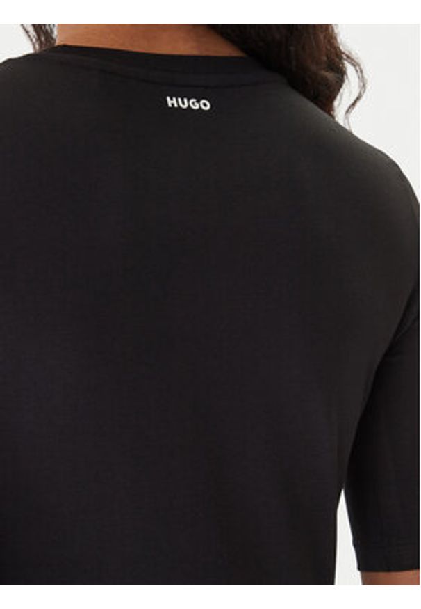 Hugo - HUGO T-Shirt Darnelia 50515019 Czarny Slim Fit. Kolor: czarny. Materiał: bawełna