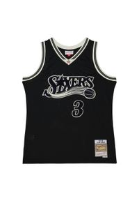 Mitchell & Ness - Koszulka Philadelphia 76ers Off Court Chenille Swingman Allen Iverson 2000/01. Kolor: czarny. Materiał: tkanina. Sport: koszykówka #1