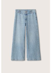 mango - Mango jeansy Culotte damskie high waist. Stan: podwyższony. Kolor: niebieski