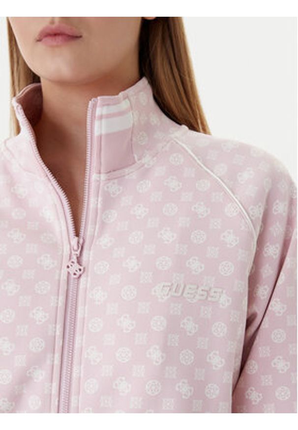 Guess Bluza V5YQ03 KB212 Różowy Regular Fit. Kolor: różowy. Materiał: syntetyk