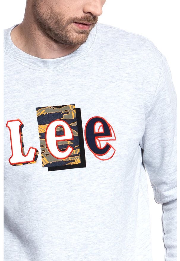 Lee - LEE BLUZA SEASONAL CAMO SWS SHARP GREY MELE L80ASP03 112121282. Wzór: melanż, nadruk