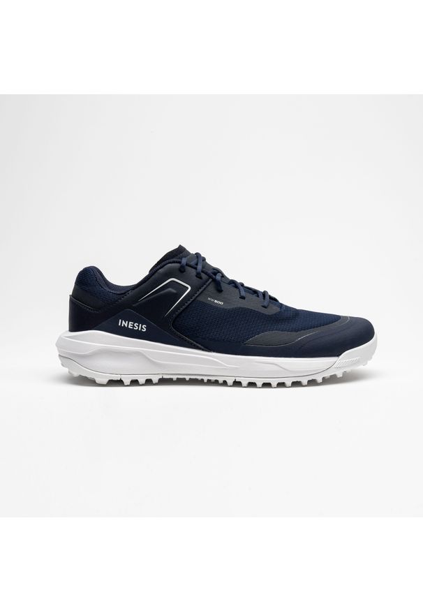 INESIS - Buty do golfa męskie Inesis WW500. Kolor: biały, wielokolorowy, niebieski, szary. Materiał: kauczuk. Szerokość cholewki: normalna. Sport: golf