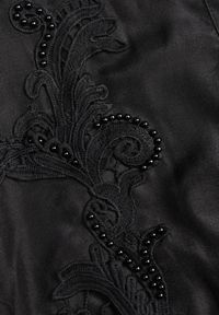 Renee - Czarna Koszula z Transparentnymi Rękawami i Koronką z Perełkami Ulani. Kolor: czarny. Materiał: koronka. Wzór: koronka. Styl: elegancki #7