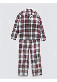 Big-Star - Piżama dwuczęściowa bawełniana w kratę biało-czerwona Senmunis 100. Okazja: do domu. Kolor: biały. Materiał: bawełna. Styl: klasyczny #10