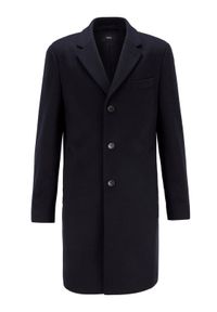 BOSS - Boss Płaszcz wełniany Nye2 50438689 Granatowy Regular Fit. Kolor: niebieski. Materiał: wełna