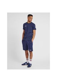 Koszulka sportowa z krótkim rękawem męska Hummel hmlGO cotton. Kolor: niebieski. Długość rękawa: krótki rękaw. Długość: krótkie. Sport: piłka nożna