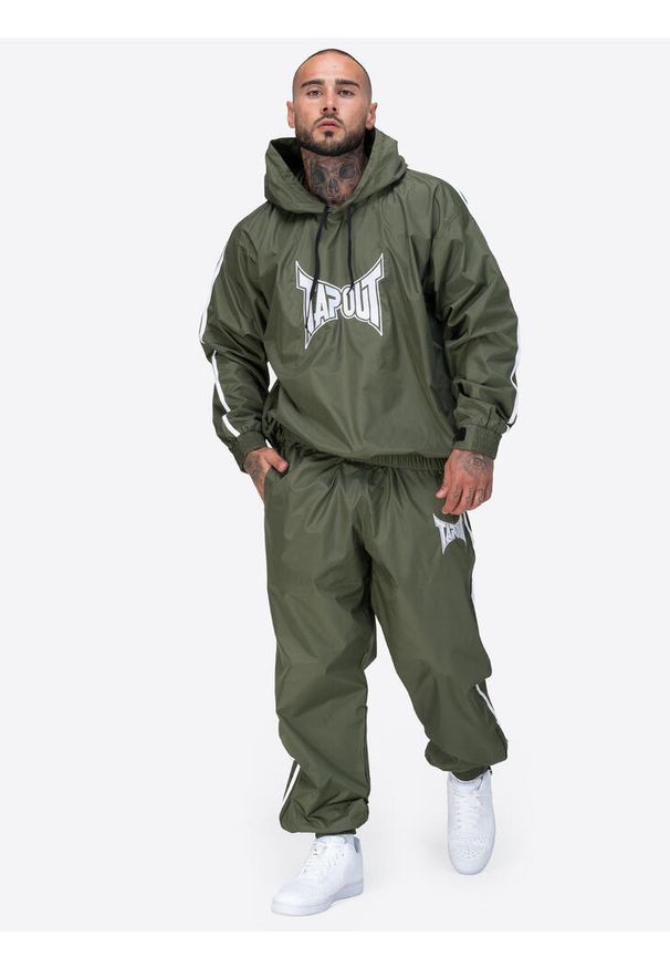 TAPOUT - Kurtka wodoodporna Tapout Terraza. Kolor: wielokolorowy, biały, zielony. Materiał: dresówka. Sport: fitness