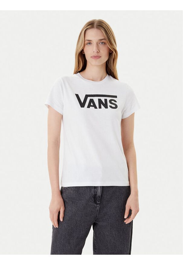 Vans T-Shirt Wm Flying V Crew Tee VN0A3UP4 Biały Regular Fit. Kolor: biały. Materiał: bawełna