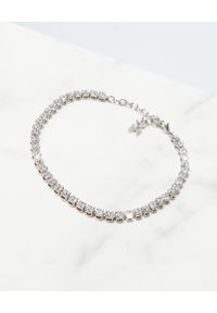AMINA MUADDI - Bransoleta na kostkę z kryształami. Materiał: srebrne. Kolor: srebrny. Kamień szlachetny: kryształ #4