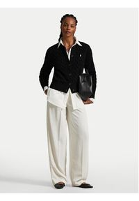 Polo Ralph Lauren Kardigan 211972104005 Czarny Slim Fit. Typ kołnierza: polo. Kolor: czarny. Materiał: wełna #3