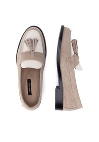 Gino Rossi Loafersy ELISA-E25-26390 Beżowy. Kolor: beżowy. Materiał: zamsz, skóra