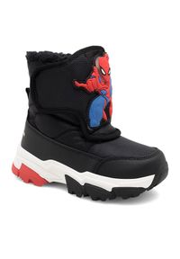 Śniegowce Spiderman Ultimate. Kolor: czarny. Wzór: motyw z bajki