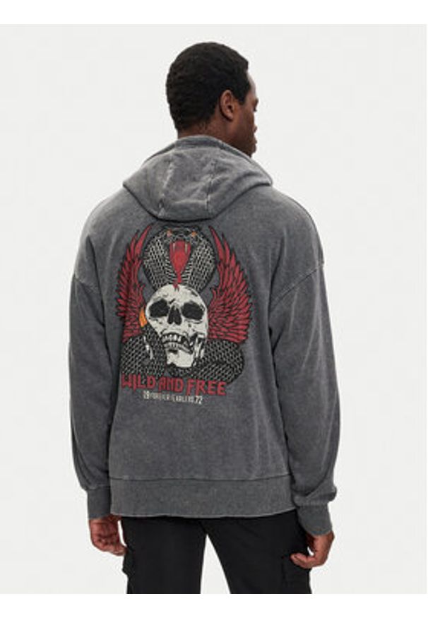 Brave Soul Bluza MSS-627PEROXIDE Czarny Relaxed Fit. Kolor: czarny. Materiał: bawełna