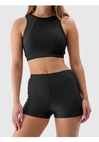 4f - 4F Dół od bikini damski - czarny XXL. Kolor: czarny. Materiał: materiał, elastan, włókno, syntetyk. Wzór: jednolity