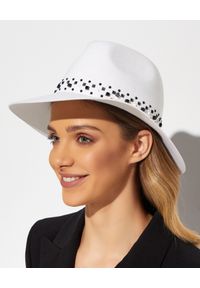 MAISON MICHEL PARIS - Biały kapelusz Henrietta. Kolor: biały. Materiał: materiał. Wzór: aplikacja