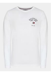 TOMMY HILFIGER - Tommy Hilfiger Longsleeve Arch Varsity MW0MW34252 Biały Regular Fit. Kolor: biały. Materiał: bawełna. Długość rękawa: długi rękaw #4