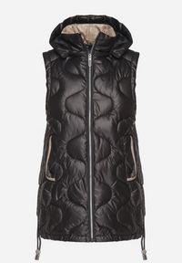 Born2be - Czarna Kamizelka Pikowana z Odpinanym Kapturem Vilzeki. Okazja: na co dzień. Kolor: czarny. Materiał: jeans. Styl: klasyczny, casual, elegancki #3