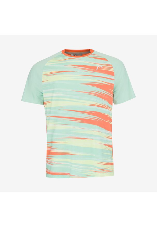 Head - T-shirt męski TOPSPIN. Kolor: zielony, pomarańczowy, wielokolorowy. Materiał: materiał