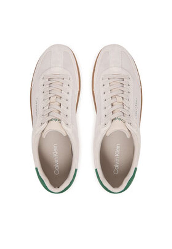 Calvin Klein Sneakersy Low Cupsole Laceup Su HM0HM01946 Beżowy. Kolor: beżowy. Materiał: skóra, zamsz