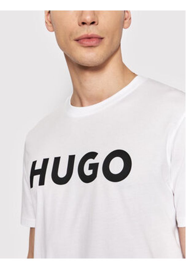 Hugo T-Shirt Dulivio 50467556 Biały Regular Fit. Kolor: biały. Materiał: bawełna