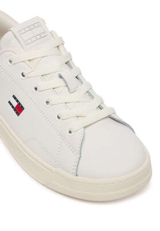 Tommy Jeans Espadryle Tjw Script Cupsole EN0EN02960 Biały. Kolor: biały. Materiał: skóra