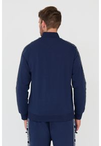 Guess - GUESS Granatowa męska bluza dresowa, Rozmiar XXL. Typ kołnierza: bez kaptura. Kolor: niebieski. Materiał: dresówka
