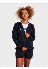 Bluza sportowa bawełniana z kapturem Hummel GO 2.0 Zip Hoodie Woman r. XSBluza s. Typ kołnierza: kaptur. Kolor: czarny. Materiał: bawełna