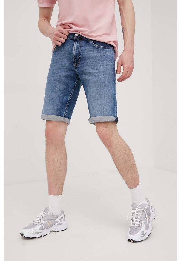 Tommy Jeans szorty jeansowe RONNIE BF0132 męskie kolor granatowy. Kolor: niebieski. Materiał: denim