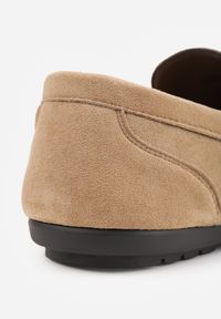 Born2be - Beżowe Półbuty Mokasyny z Przeszyciami przy Nosku Orusa. Okazja: na co dzień, do pracy. Kolor: beżowy. Materiał: len, jeans. Wzór: gładki. Styl: elegancki, casual #6
