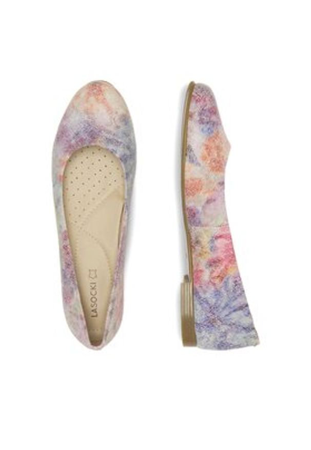 Lasocki Baleriny RST-ERICA-17 Kolorowy. Materiał: skóra. Wzór: kolorowy