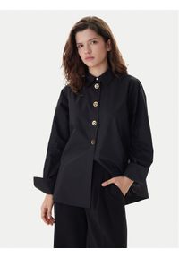 Karl Lagerfeld - KARL LAGERFELD Koszula B1W11012 Czarny Regular Fit. Typ kołnierza: dekolt w karo. Kolor: czarny. Materiał: bawełna #1