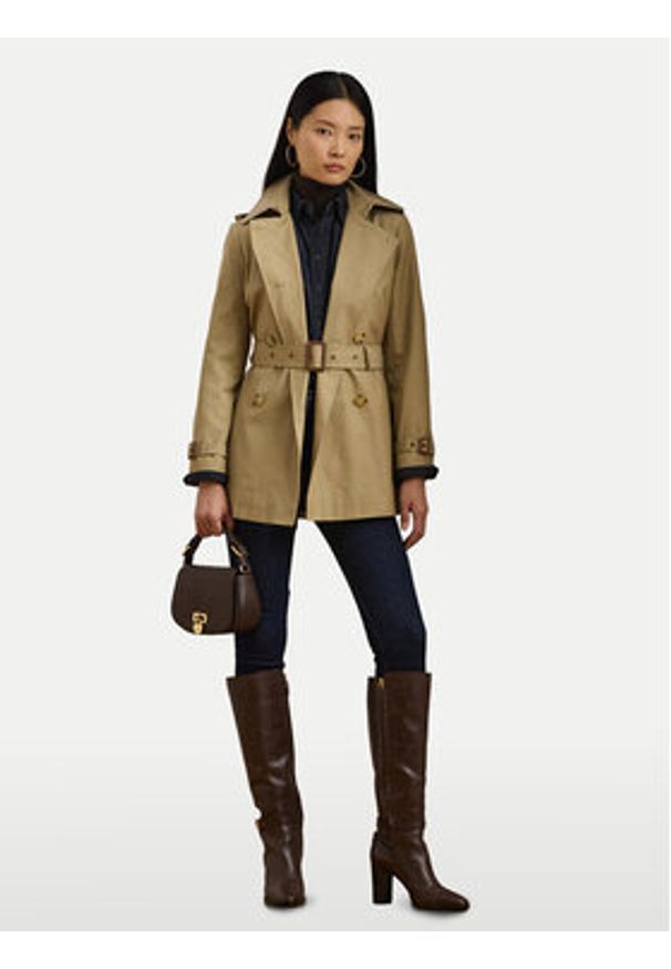 Lauren Ralph Lauren - LAUREN RALPH LAUREN Trencz 297967126002 Beżowy Regular Fit. Kolor: beżowy. Materiał: syntetyk, bawełna