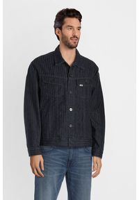 Lee - KURTKA PRZEJŚCIOWA MĘSKA LEE PINSTRIPE RIDER JACKET INDIGO L89ZEJCA