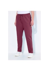 ULLA POPKEN - Damskie Spodnie dresowe miękki materiał wewnętrzny elastyczna gumka w pasie. Kolekcja: plus size. Kolor: fioletowy, różowy, wielokolorowy. Materiał: bawełna, elastan, materiał