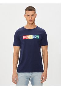 United Colors of Benetton - United Colors Of Benetton T-Shirt 3I1XU100A Szary Regular Fit. Kolor: niebieski. Materiał: bawełna