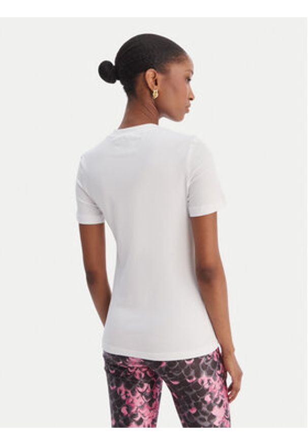 Versace Jeans Couture T-Shirt 80HAHT02 CJ03T Biały Slim Fit. Kolor: biały. Materiał: bawełna