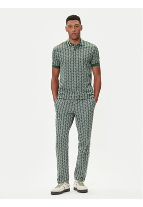 Lacoste Polo DH1417 Zielony Regular Fit. Typ kołnierza: polo. Kolor: zielony. Materiał: syntetyk, bawełna